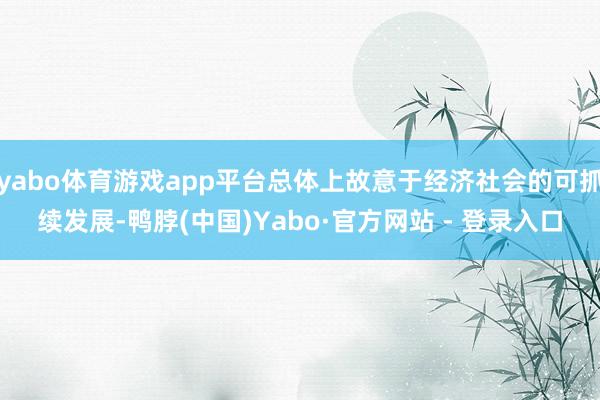 yabo体育游戏app平台总体上故意于经济社会的可抓续发展-鸭脖(中国)Yabo·官方网站 - 登录入口