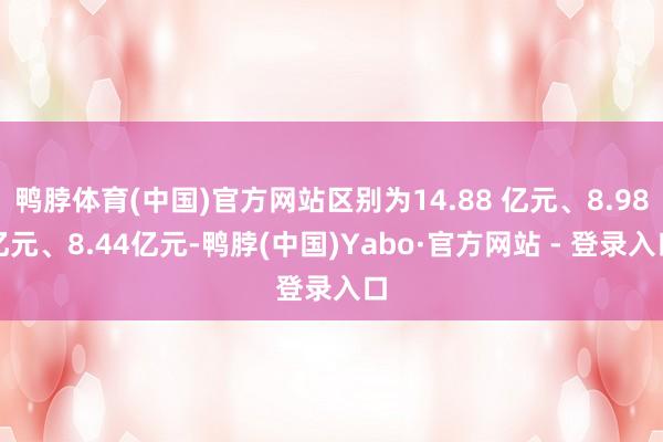 鸭脖体育(中国)官方网站区别为14.88 亿元、8.98亿元、8.44亿元-鸭脖(中国)Yabo·官方网站 - 登录入口
