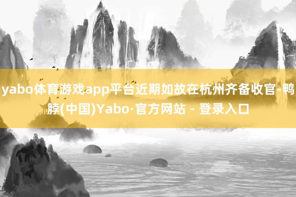 yabo体育游戏app平台近期如故在杭州齐备收官-鸭脖(中国)Yabo·官方网站 - 登录入口