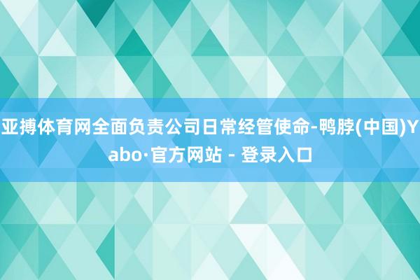 亚搏体育网全面负责公司日常经管使命-鸭脖(中国)Yabo·官方网站 - 登录入口