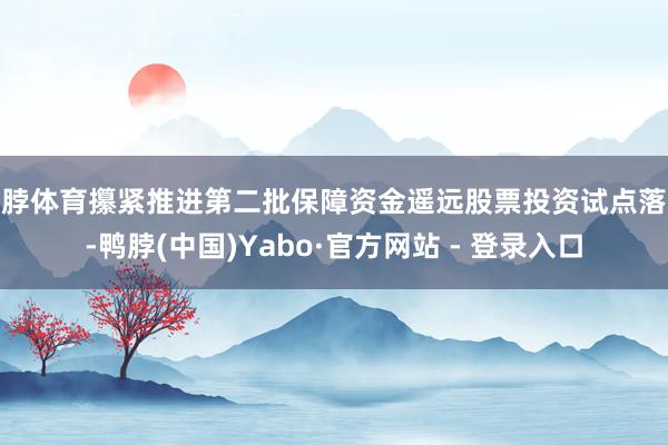 亚脖体育攥紧推进第二批保障资金遥远股票投资试点落地-鸭脖(中国)Yabo·官方网站 - 登录入口