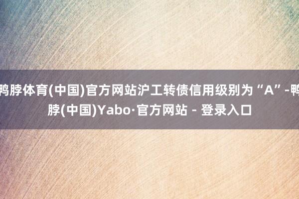 鸭脖体育(中国)官方网站沪工转债信用级别为“A”-鸭脖(中国)Yabo·官方网站 - 登录入口