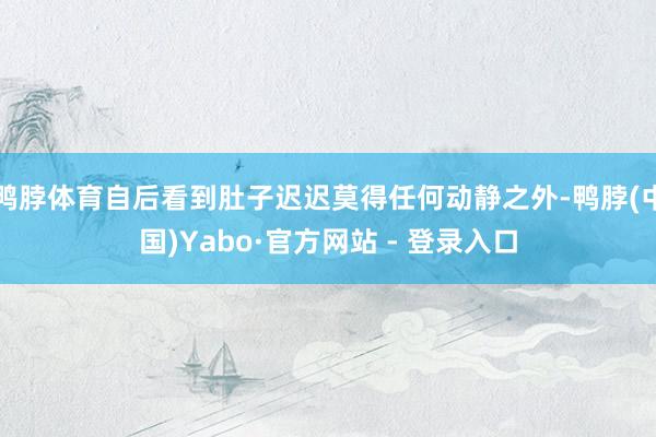 鸭脖体育自后看到肚子迟迟莫得任何动静之外-鸭脖(中国)Yabo·官方网站 - 登录入口