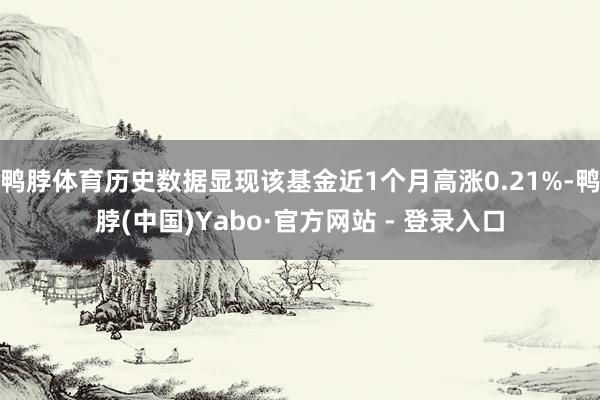 鸭脖体育历史数据显现该基金近1个月高涨0.21%-鸭脖(中国)Yabo·官方网站 - 登录入口