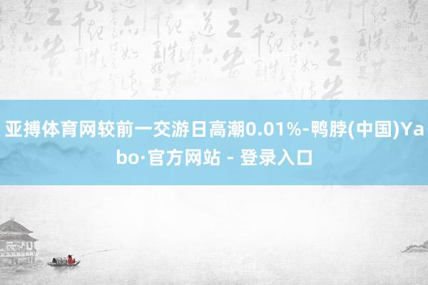 亚搏体育网较前一交游日高潮0.01%-鸭脖(中国)Yabo·官方网站 - 登录入口