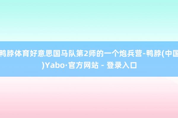 鸭脖体育好意思国马队第2师的一个炮兵营-鸭脖(中国)Yabo·官方网站 - 登录入口
