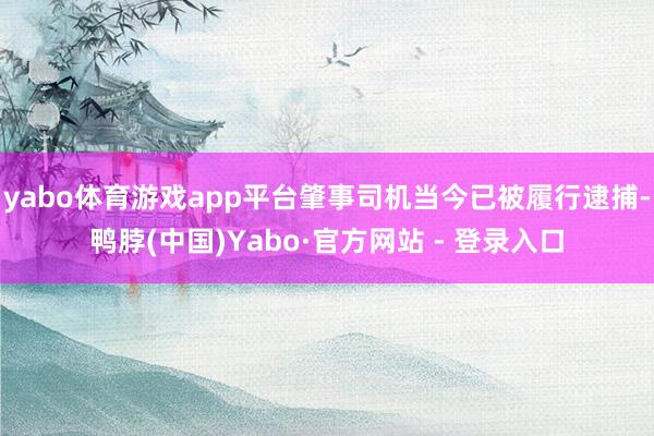 yabo体育游戏app平台肇事司机当今已被履行逮捕-鸭脖(中国)Yabo·官方网站 - 登录入口
