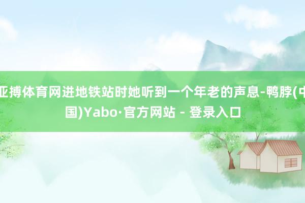 亚搏体育网进地铁站时她听到一个年老的声息-鸭脖(中国)Yabo·官方网站 - 登录入口