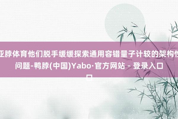 亚脖体育他们脱手缓缓探索通用容错量子计较的架构性问题-鸭脖(中国)Yabo·官方网站 - 登录入口