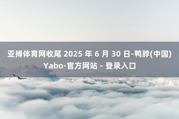 亚搏体育网收尾 2025 年 6 月 30 日-鸭脖(中国)Yabo·官方网站 - 登录入口