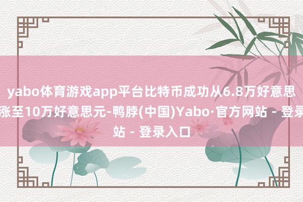 yabo体育游戏app平台比特币成功从6.8万好意思元高涨至10万好意思元-鸭脖(中国)Yabo·官方网站 - 登录入口