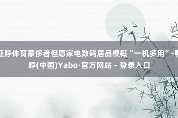 亚脖体育豪侈者但愿家电数码居品梗概“一机多用”-鸭脖(中国)Yabo·官方网站 - 登录入口