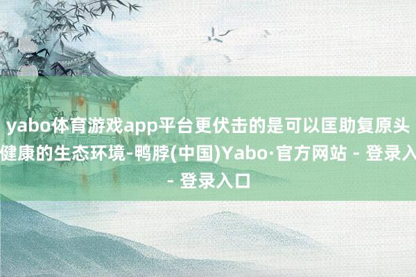 yabo体育游戏app平台更伏击的是可以匡助复原头皮健康的生态环境-鸭脖(中国)Yabo·官方网站 - 登录入口