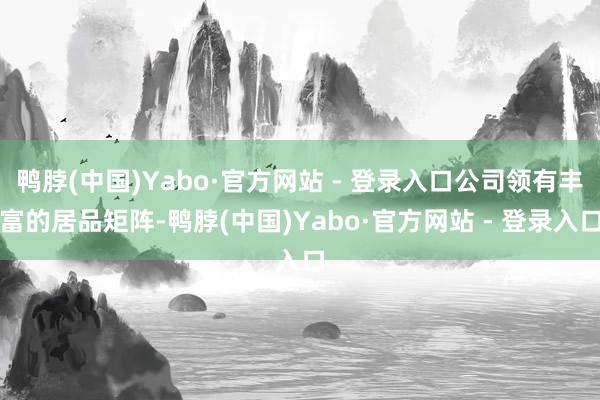 鸭脖(中国)Yabo·官方网站 - 登录入口公司领有丰富的居品矩阵-鸭脖(中国)Yabo·官方网站 - 登录入口